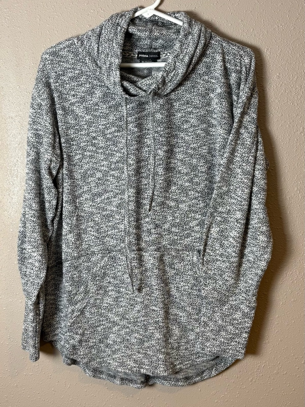 Prana Women's Marled Black & White Hooded Pullover